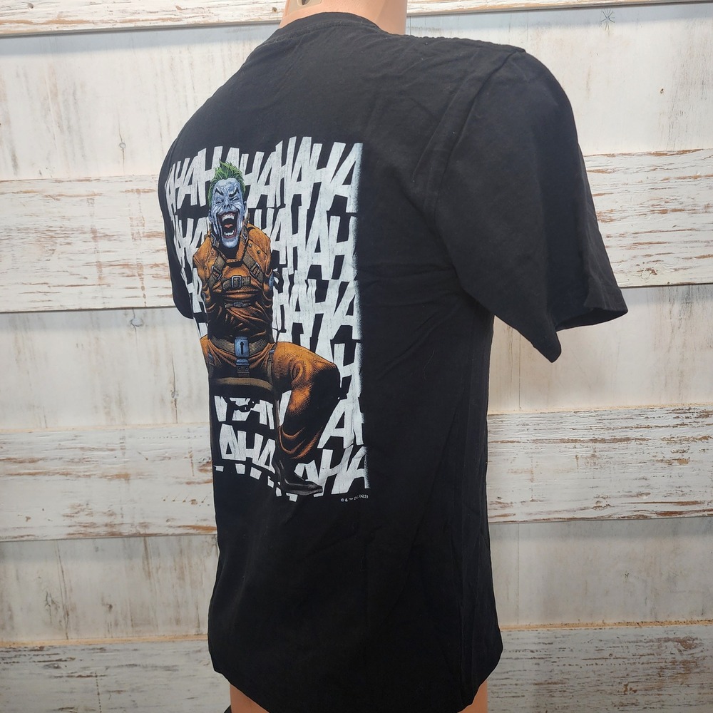 DC Comics The Joker Black Graphic T-Shirt Double Sided Arkham Asylum Mens Small - Picture 4 of 13